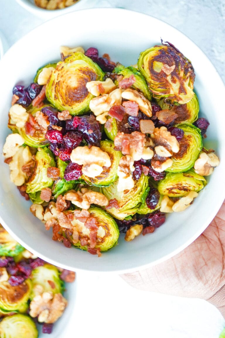 The Best Air Fryer Brussel Sprouts with bacon