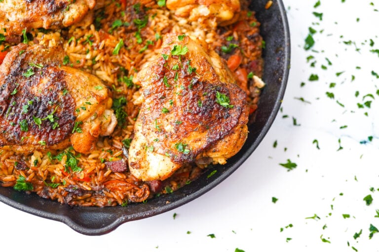 The Best One-pan oven baked chicken and rice