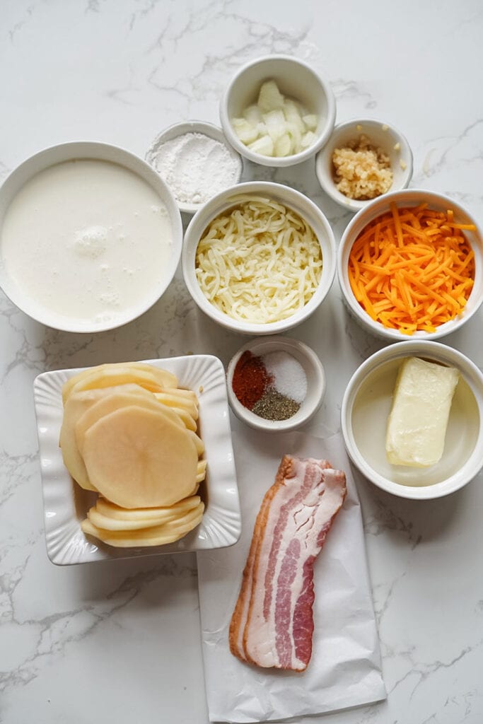Ingredients for scalloped potatoes