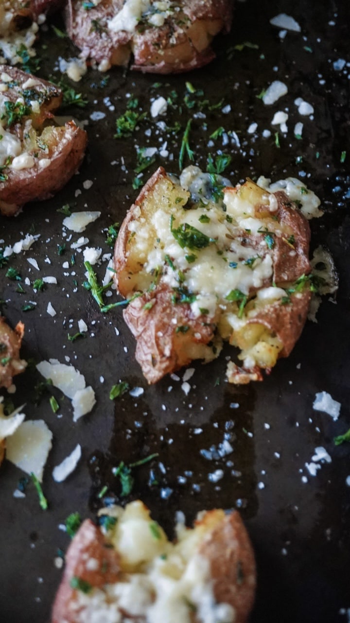 Garlic Butter Parmesan Smashed Red Potatoes | Ronalyn T Alston