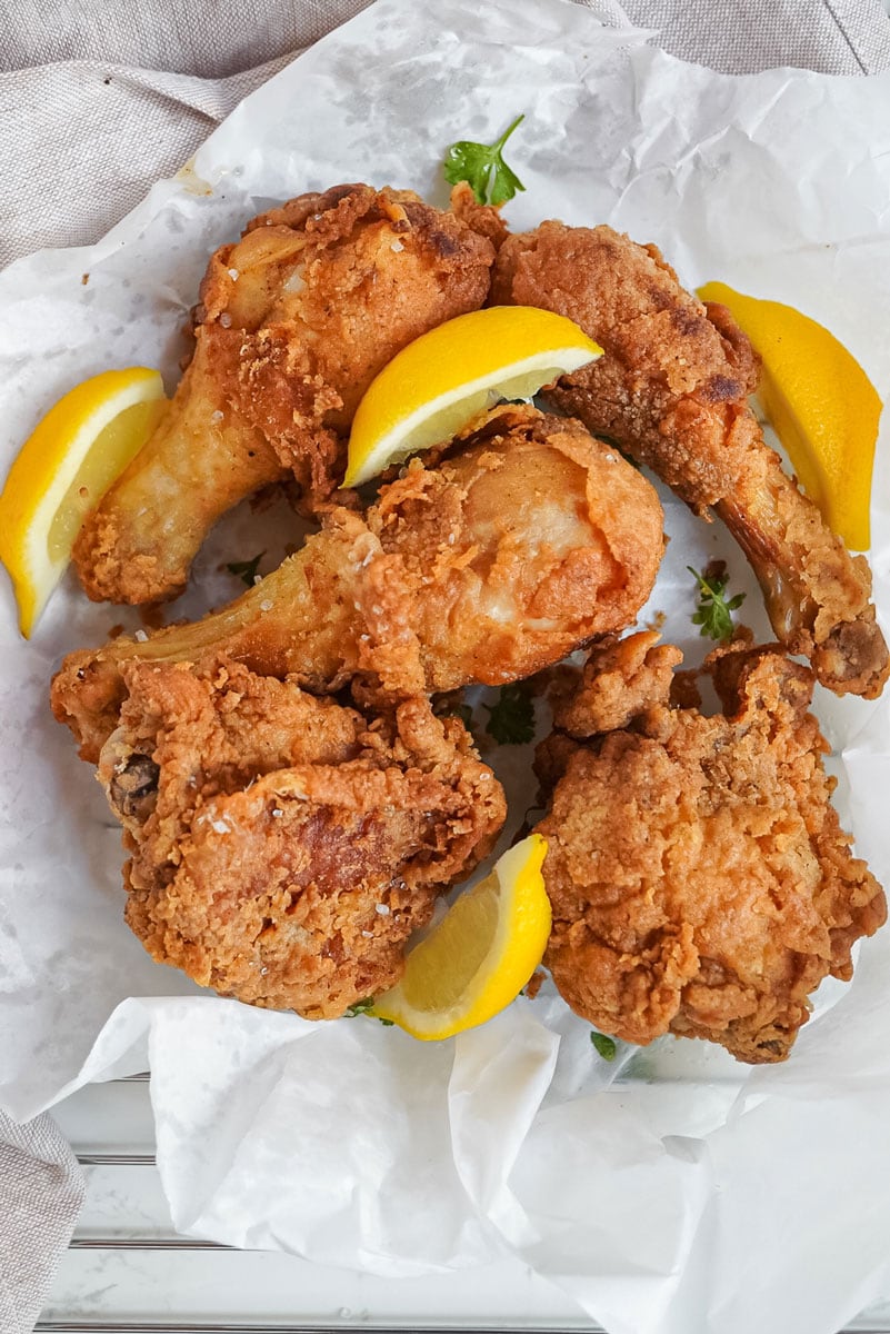 Crispy Southern fried chicken with classic sides