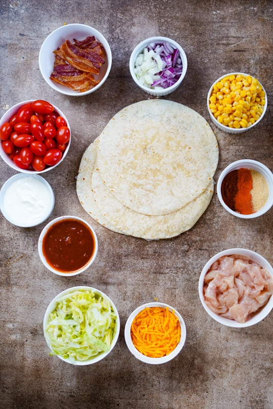 Ingredients for taco pizza