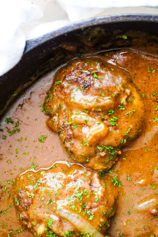 Hamburger Steak Recipe with Onions and Gravy - Add a Pinch