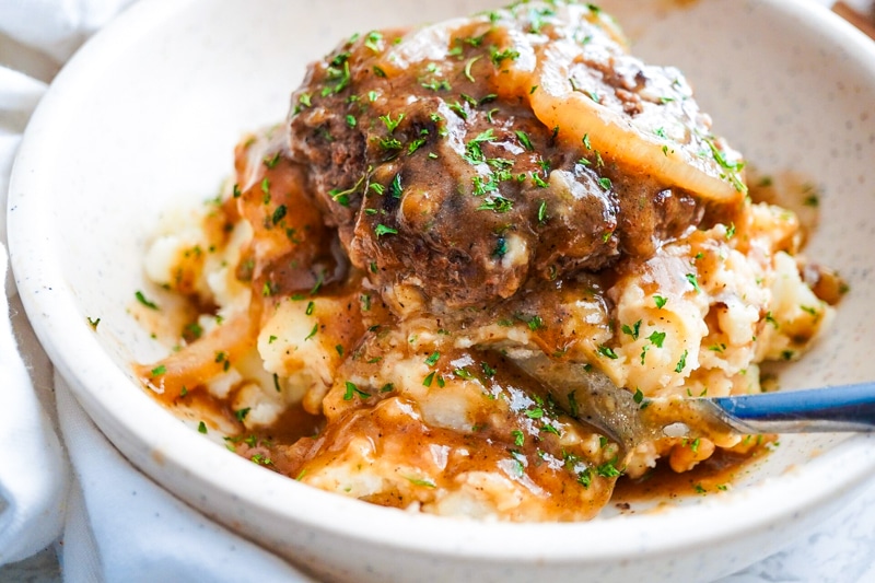 Hamburger Steak with Gravy and Onions