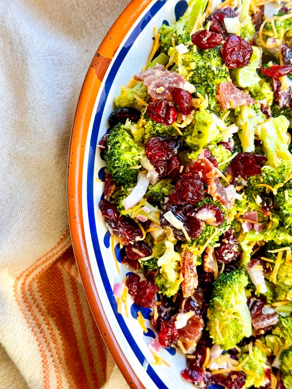Broccoli Salad with Cranberries and Bacon